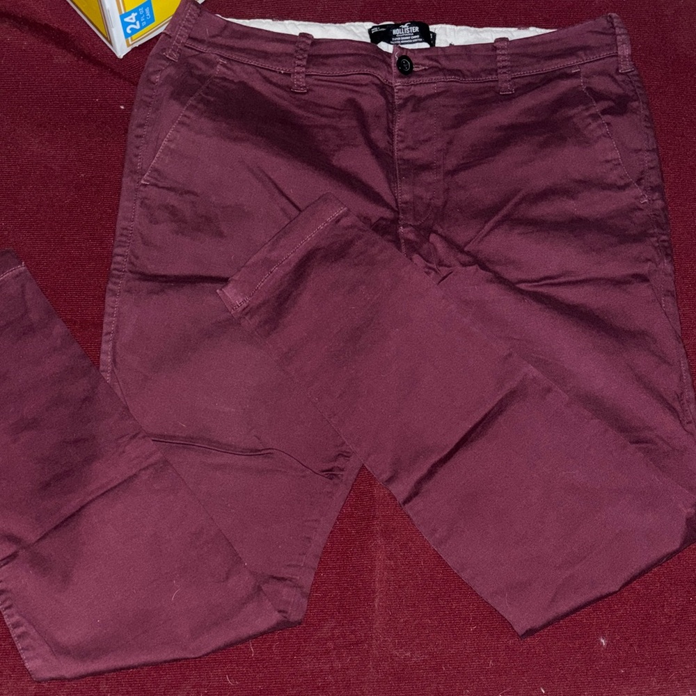 Hollister Men's Burgundy Chino Pants